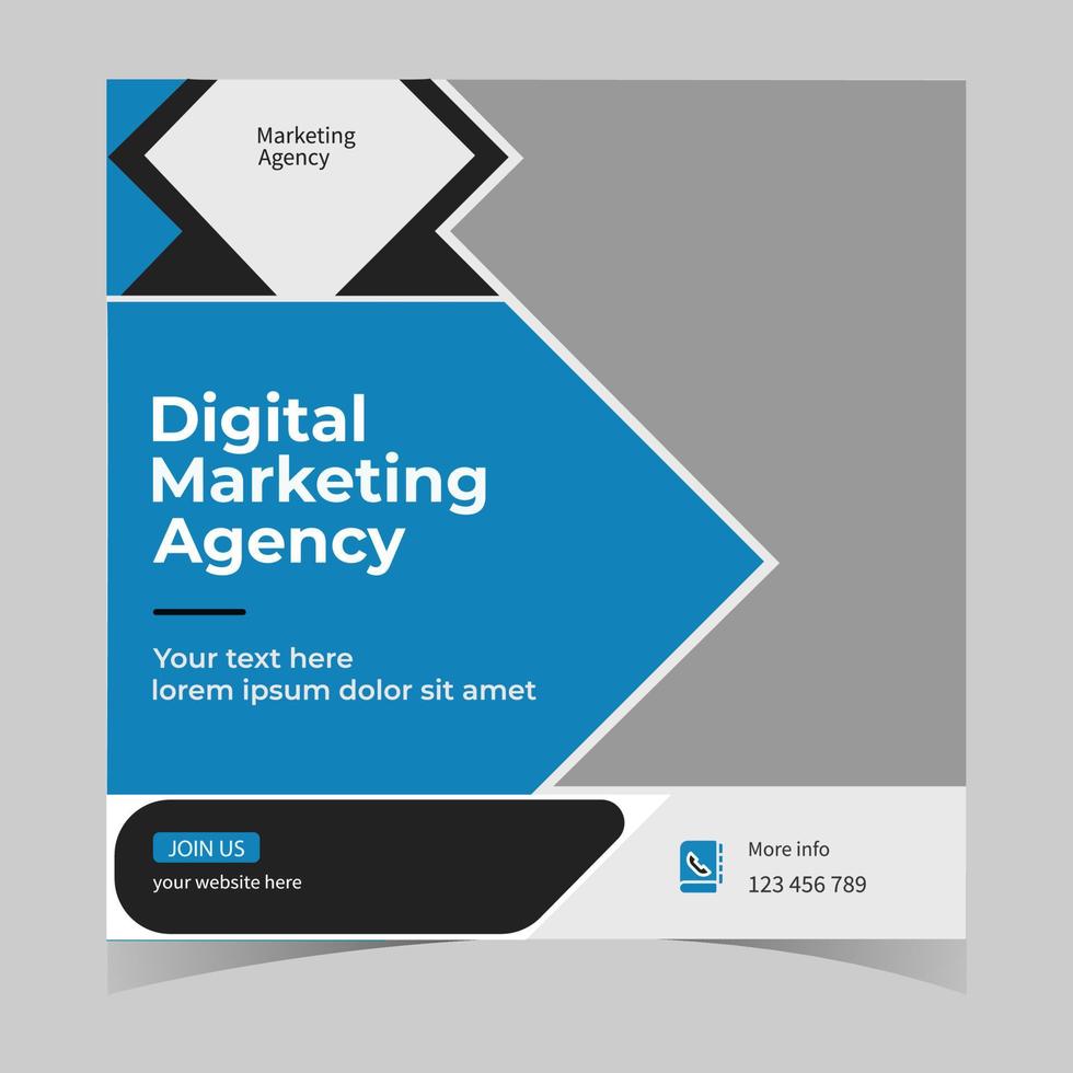 Corporate social media post template vector