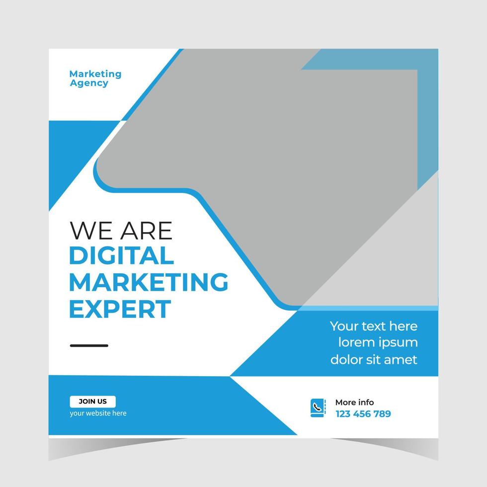 Corporate social media post template vector