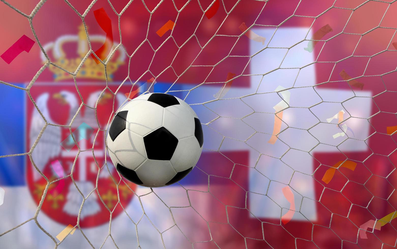 Football Cup competition between the national Serbia and national Switzerland. photo