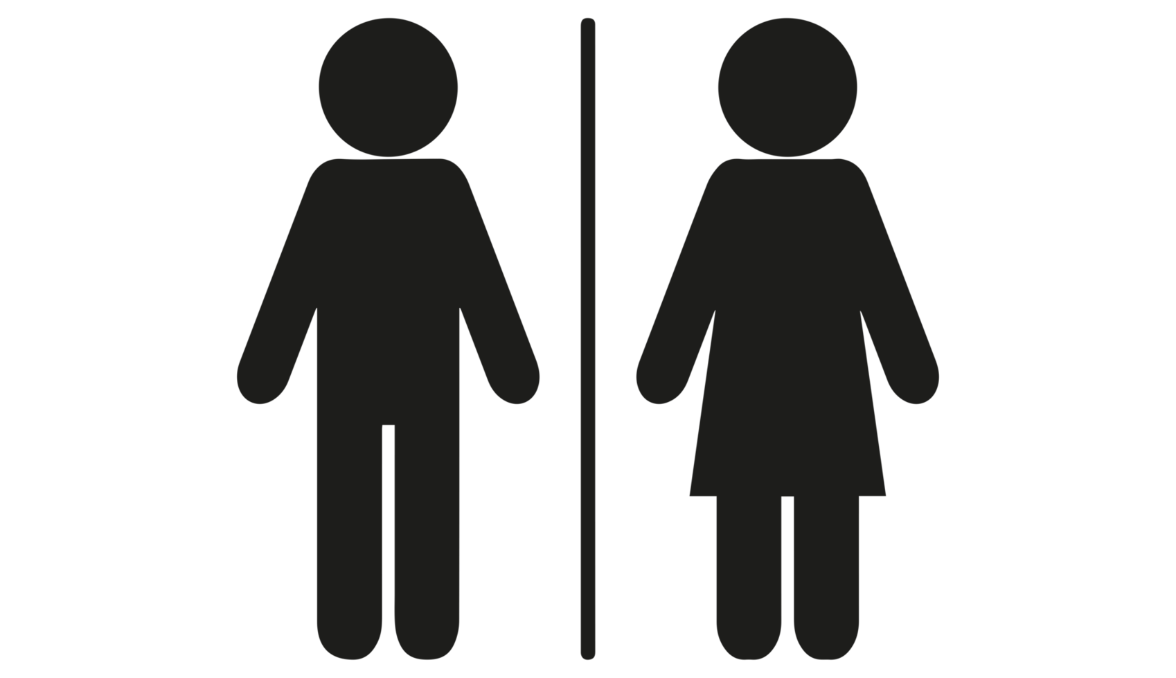 Toilettensymbole, Symbol für Mann und Frau, Toilettenzeichen, transparenter Hintergrund png