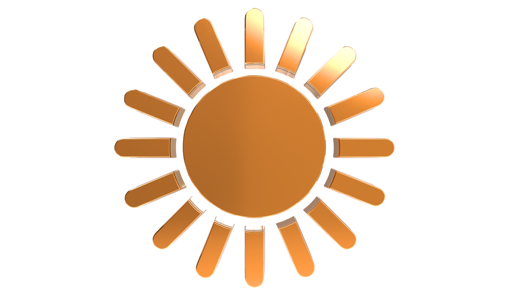 Sun 3D isolated on transparent background png