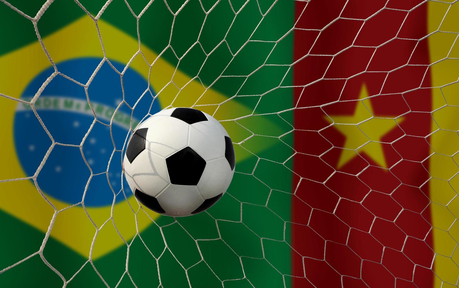 Football Cup competition between the national Brazil  and national Cameroon. photo