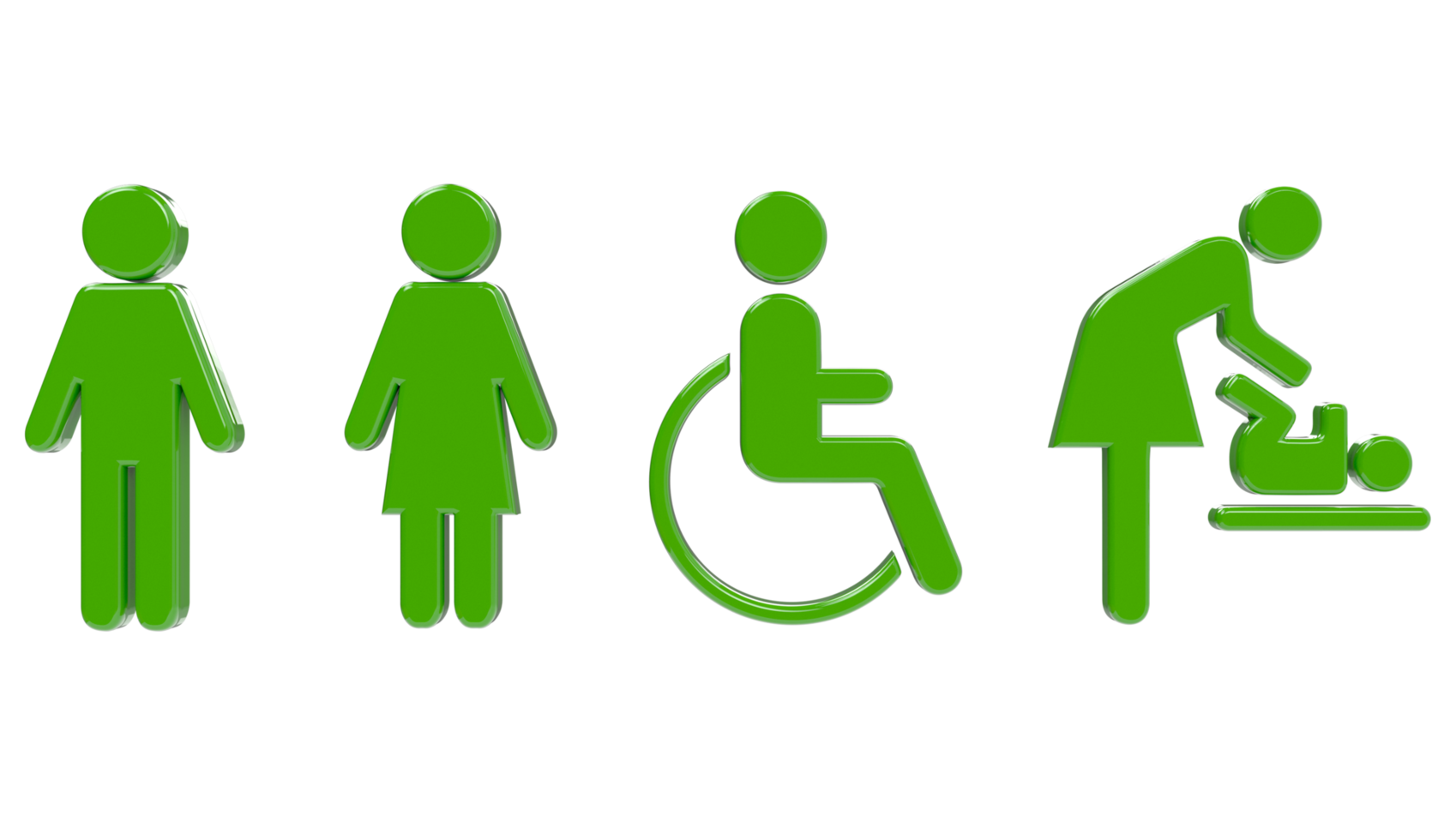 icônes de toilettes, symbole homme et femme, panneaux de toilettes, fond transparent png