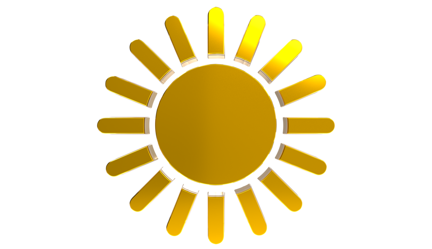 Sun 3D isolated on transparent background png