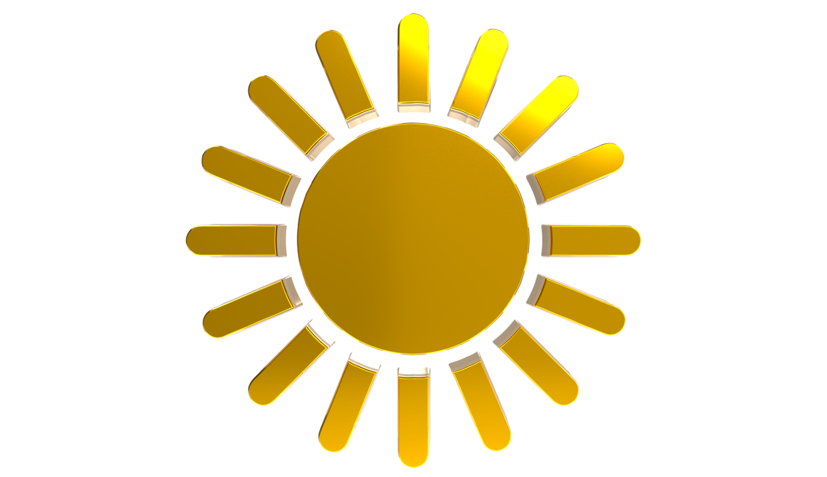 Sun 3D isolated on transparent background png