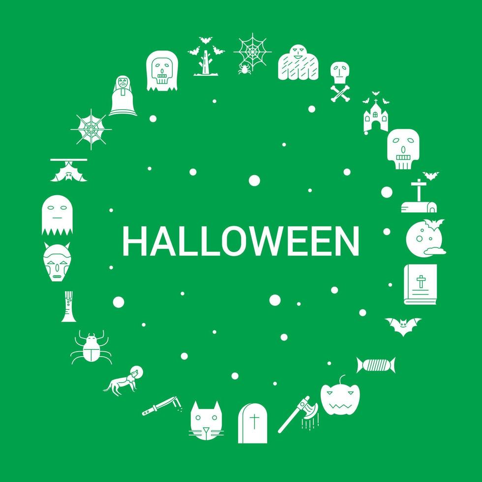 Halloween Icon Set Infographic Vector Template