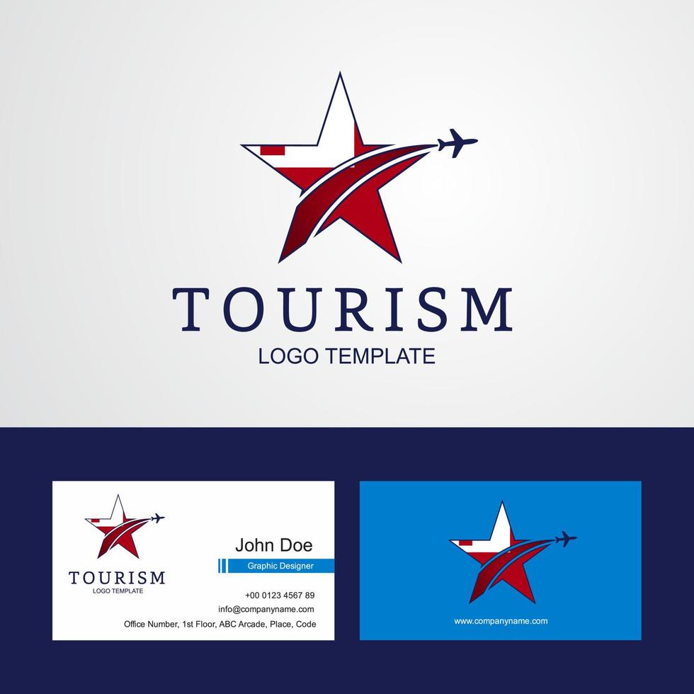 Travel Tonga flag Creative Star Logo and Business card design vector