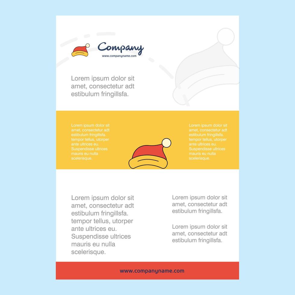 Template layout for Santa clause cap comany profile annual report presentations leaflet Brochure Vector Background