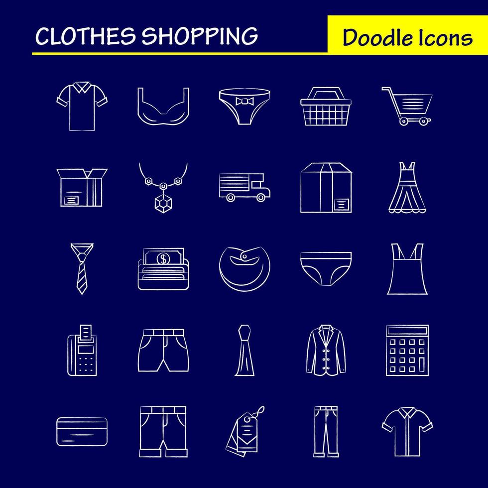 Clothes Shopping Hand Drawn Icons Set For Infographics Mobile UXUI Kit And Print Design Include Belt Cloths Holding Belt Leather Belt Credit Card Eps 10 Vector