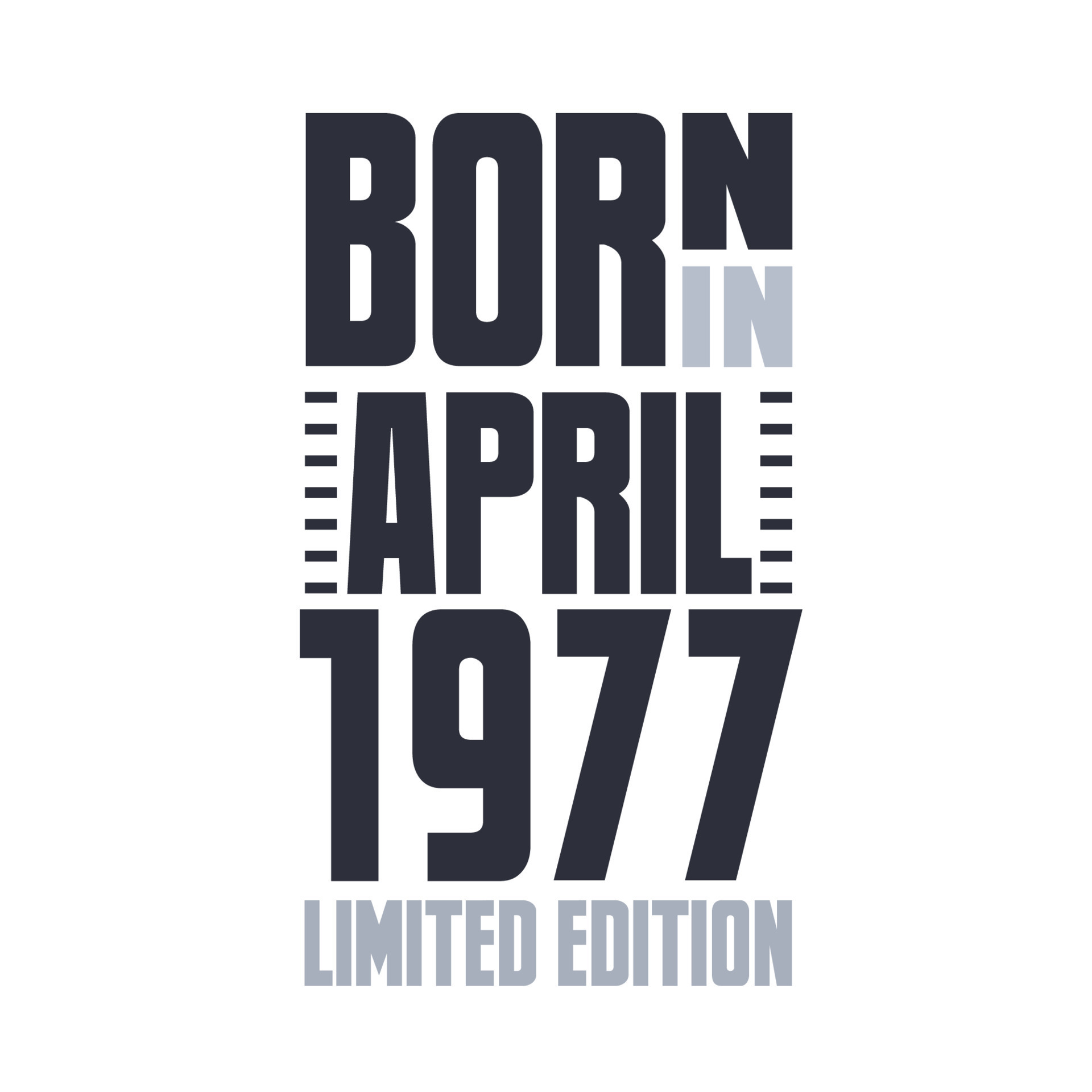 Born in April 1977. Birthday quotes design for April 1977 14205192