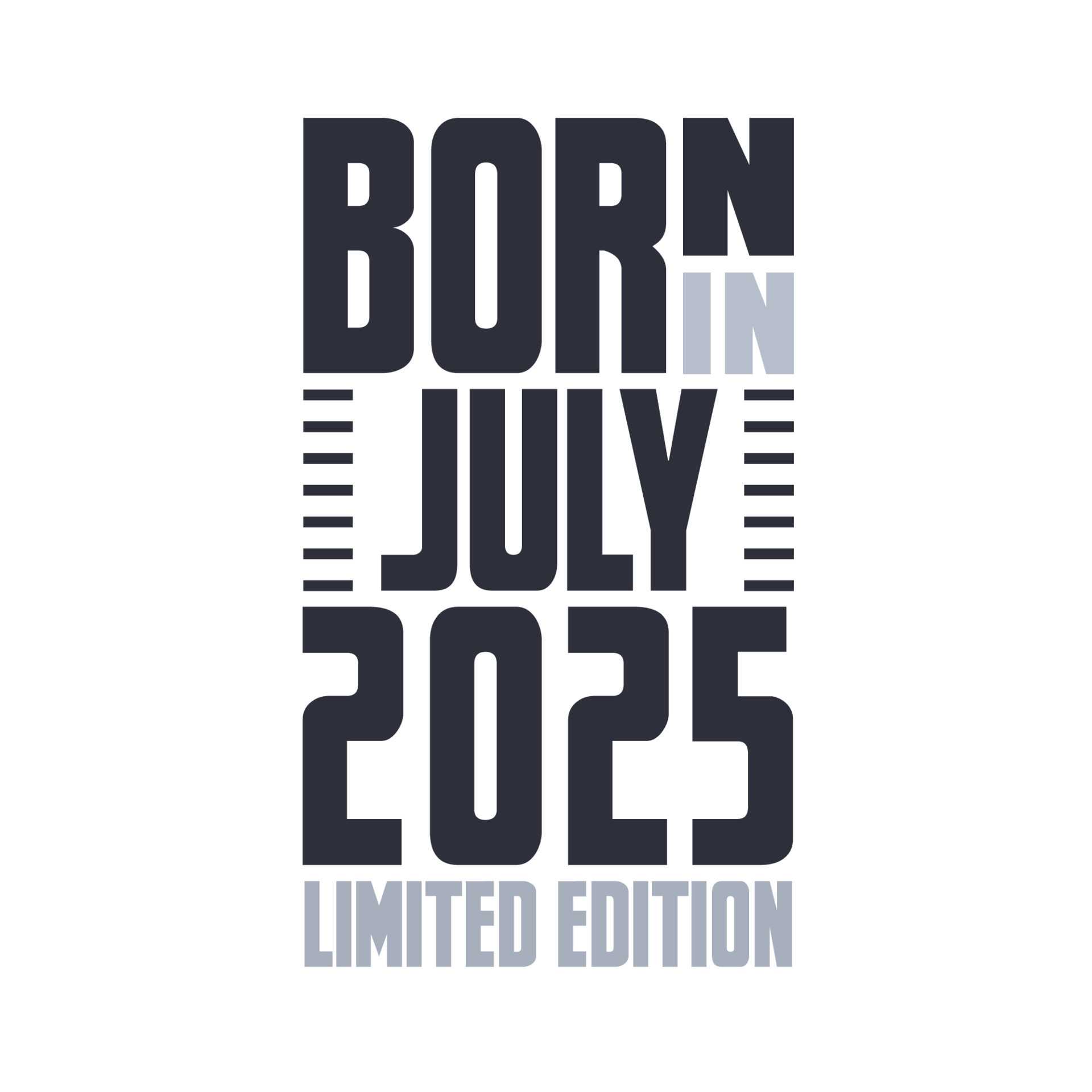 Born in July 2025. Birthday quotes design for July 2025 14206380 Vector