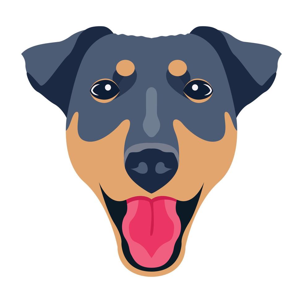 icono plano de perro diseñado creativamente vector