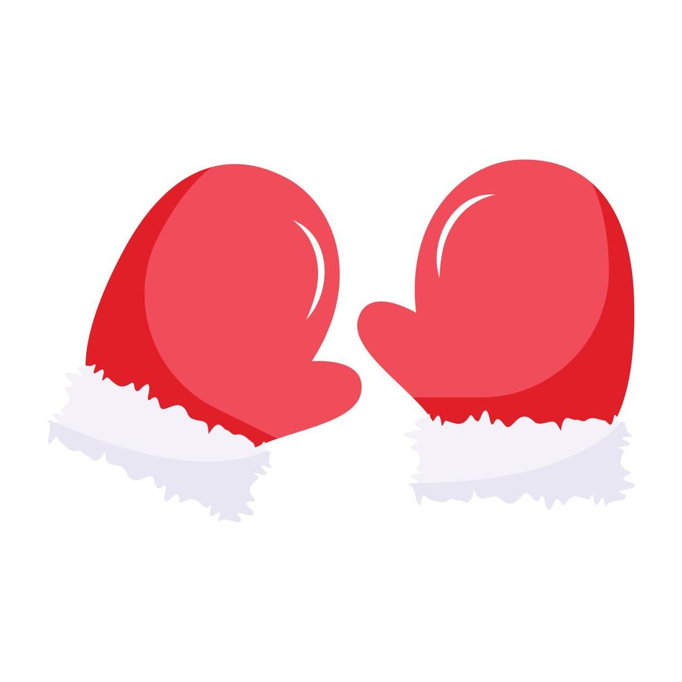A flat icon of christmas gloves vector