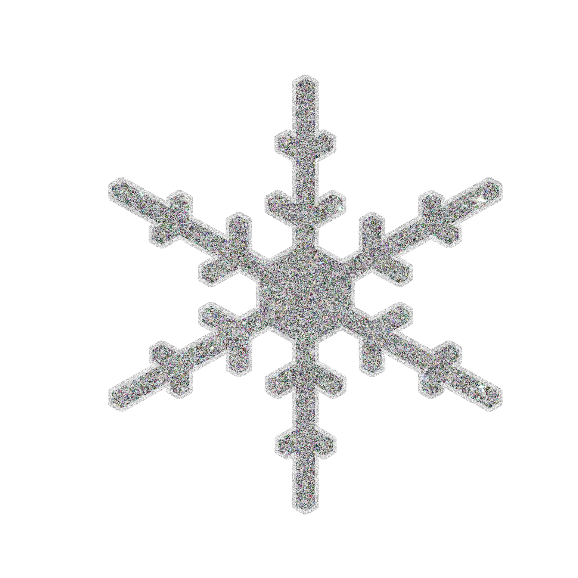 Silver Diamond Glitter Snowflake Sticker 14207830 PNG