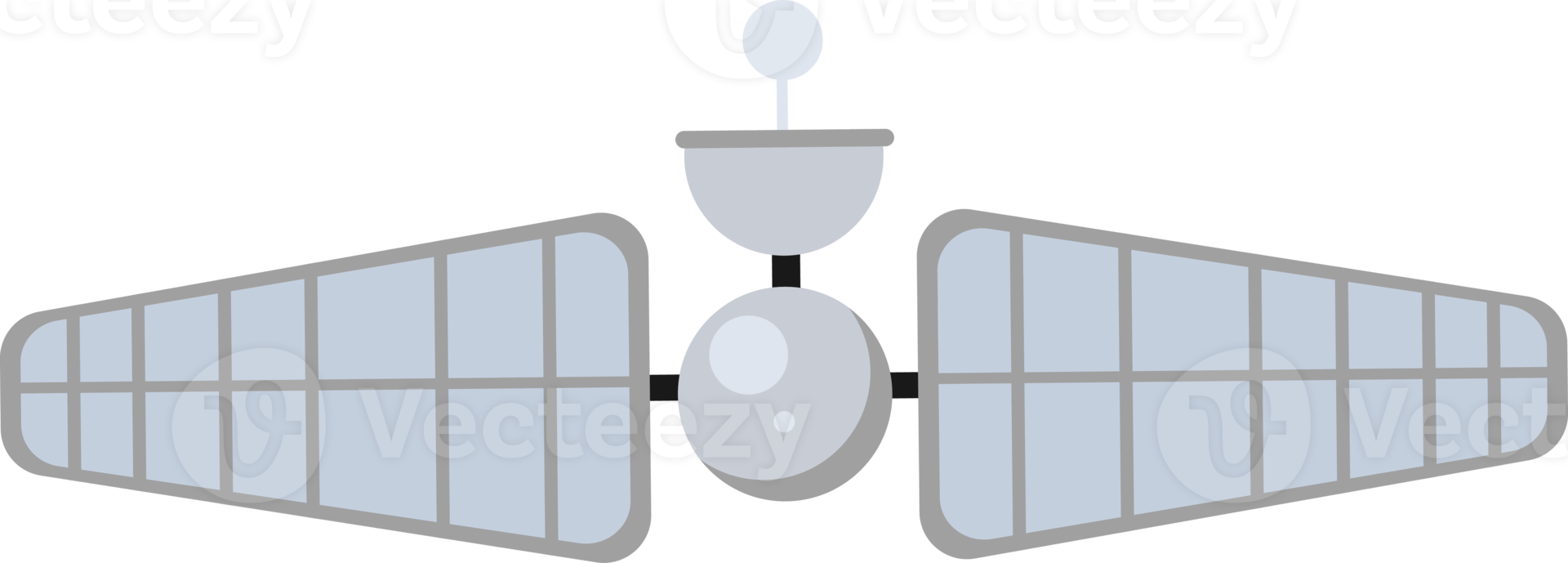 ícone de ilustração plana simples de satélite espacial solar png