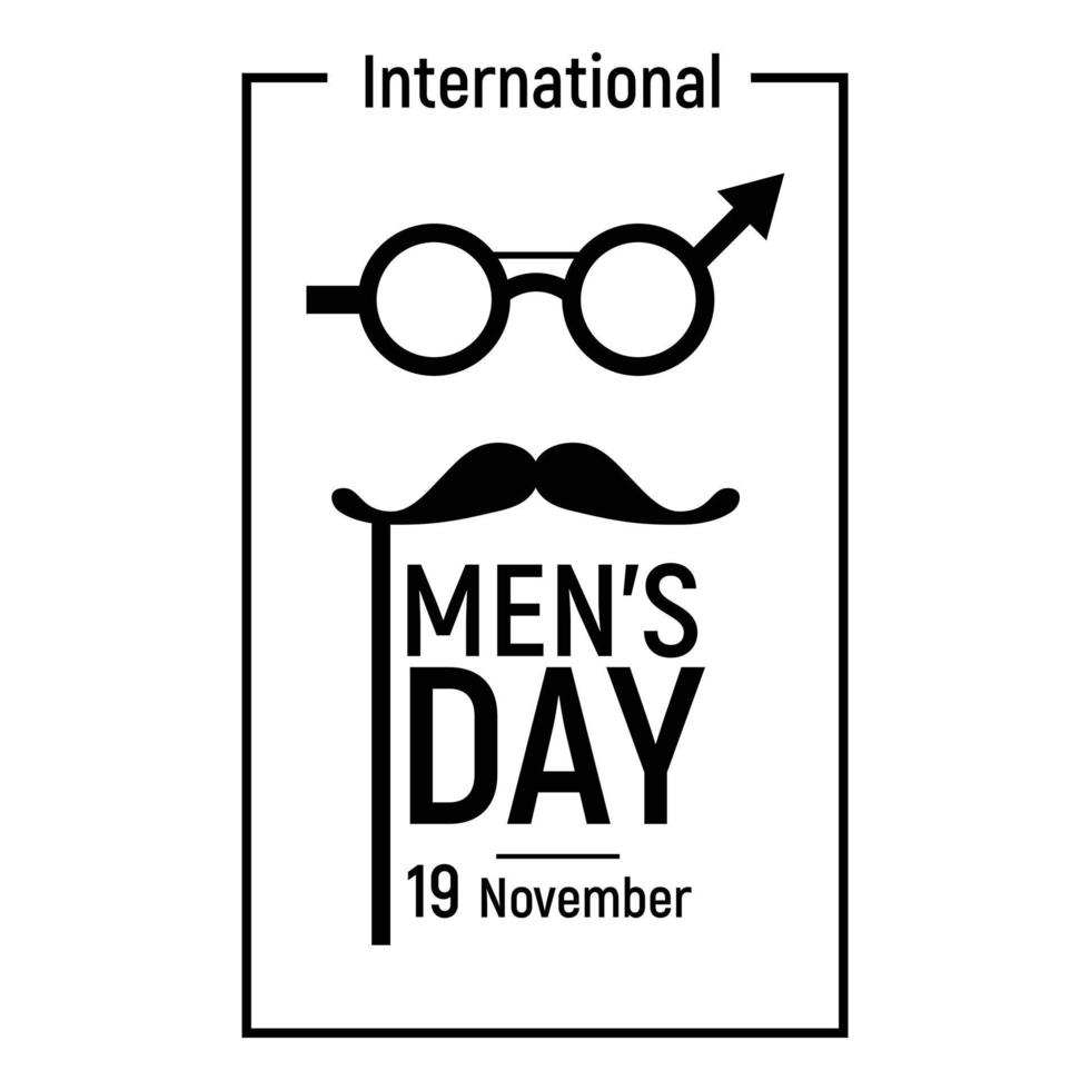Elegant mens day icon, simple style vector