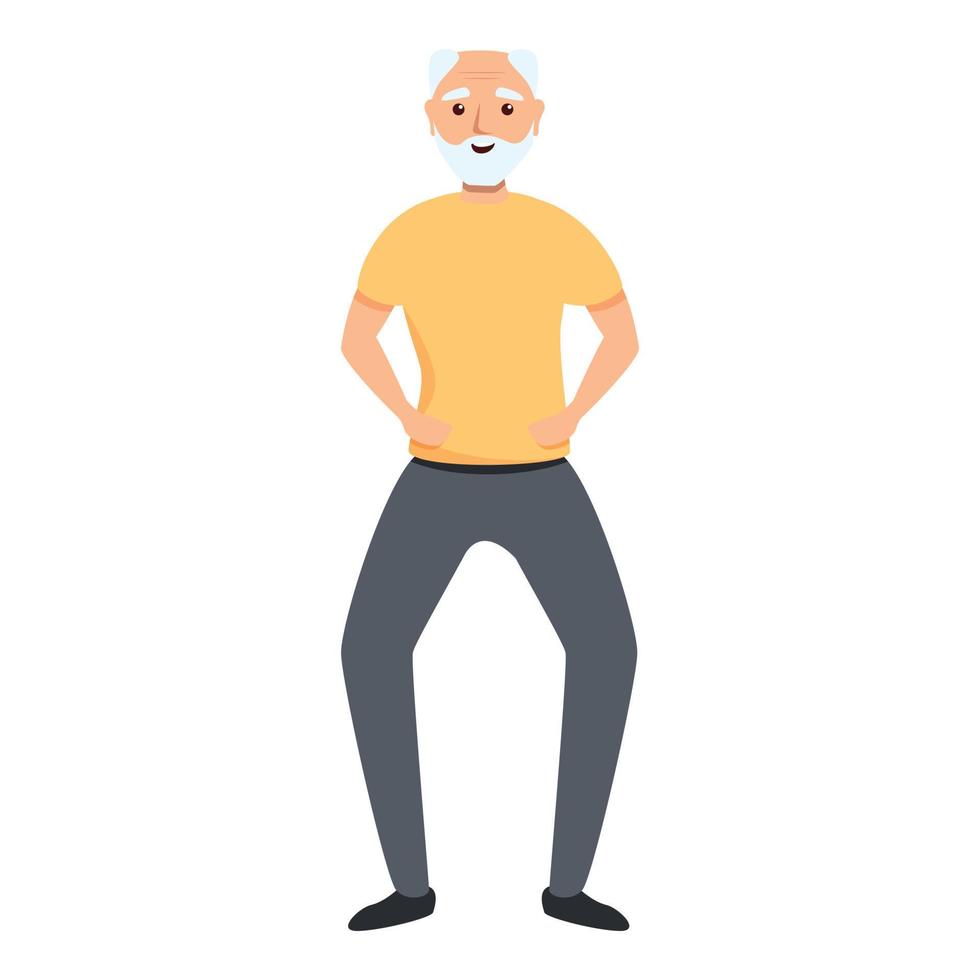 Workout senior icon, cartoon style vector