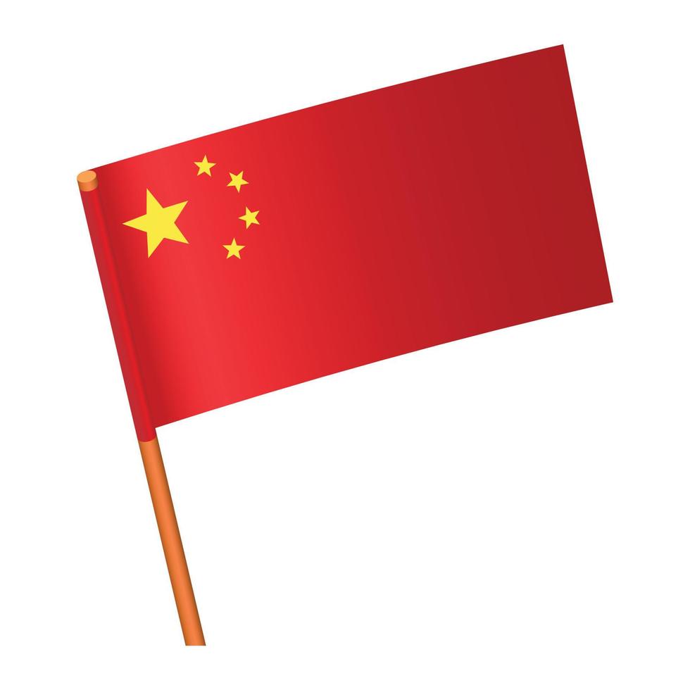 National China flag icon, isometric style vector