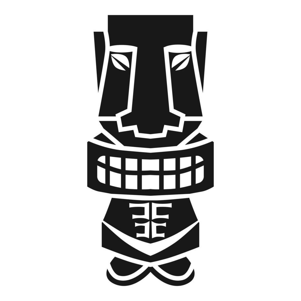 icono de ídolo ritual hawaii, estilo simple vector