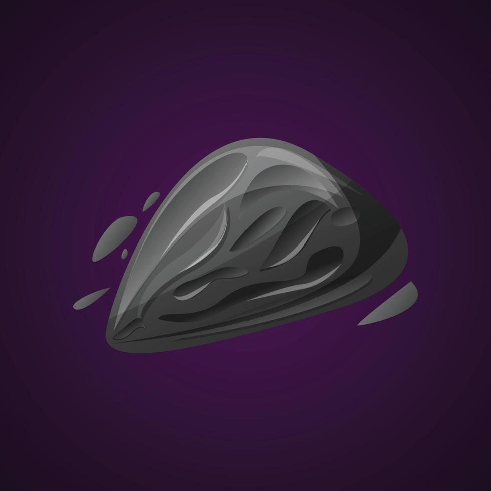 Asteroid icon, cartoon style vector