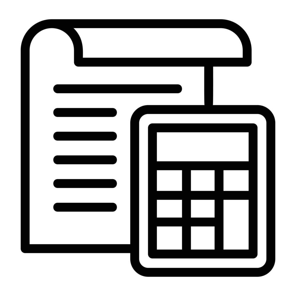 Tax paper icon, outline style vector