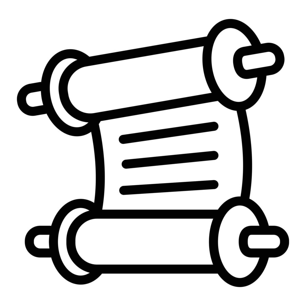 Torah papyrus icon, outline style vector