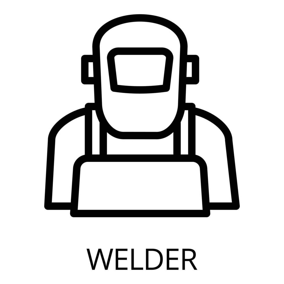 Welder man icon, outline style vector