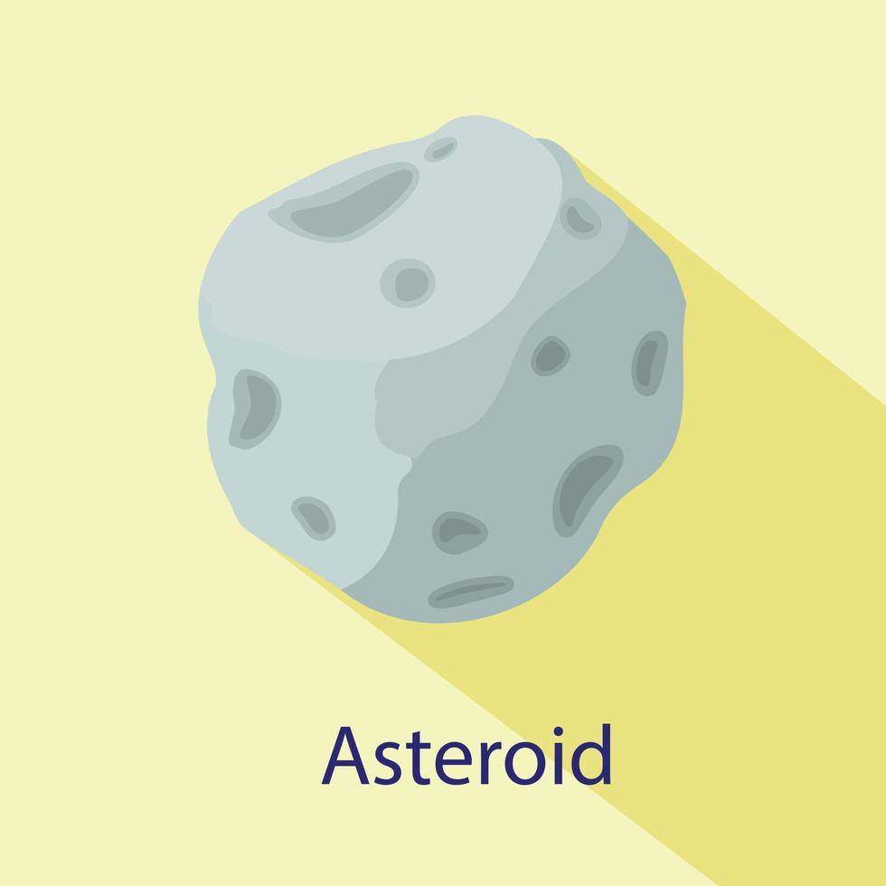 icono de asteroide espacial, estilo plano vector