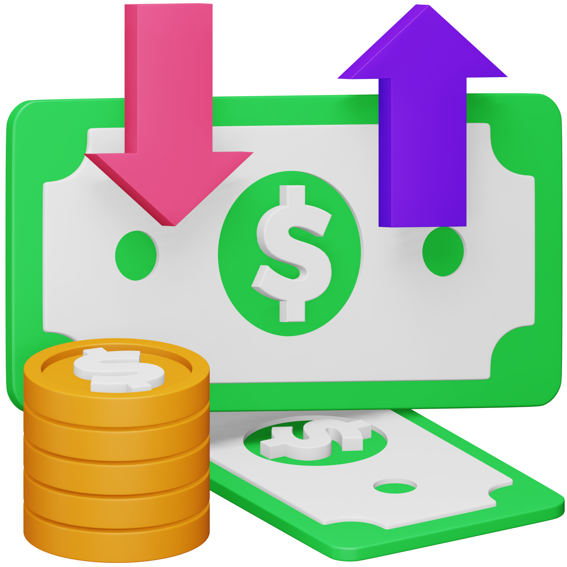 Money trading 3d rendering isometric icon. 14208033 PNG