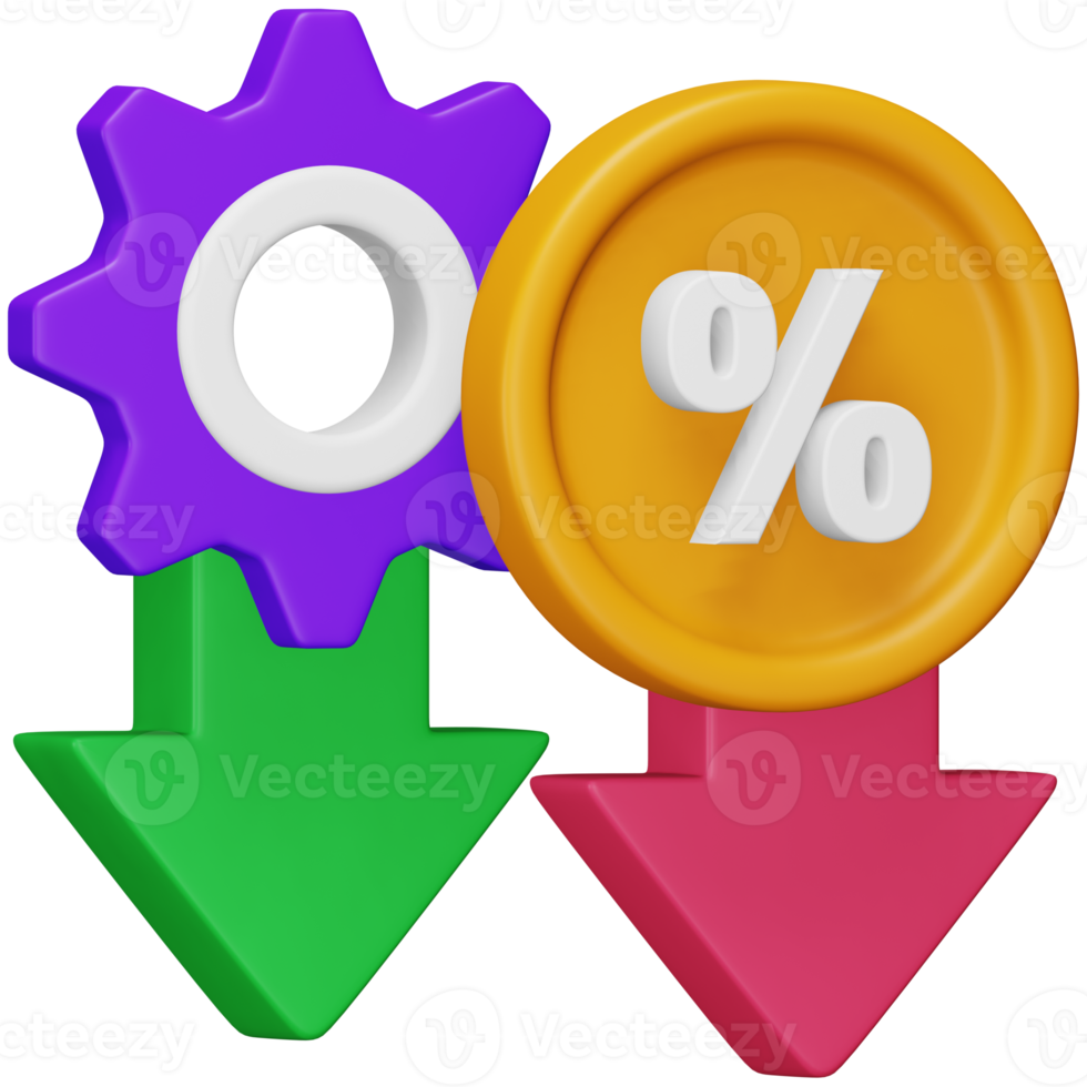 Profit margin 3d rendering isometric icon. png