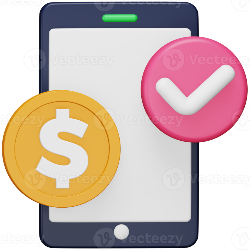 Online transaction 3d rendering isometric icon. png