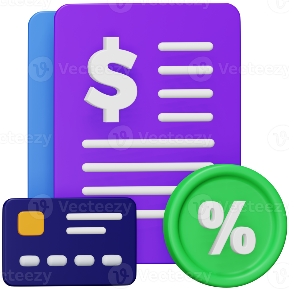 Accrued interest 3d rendering isometric icon. png