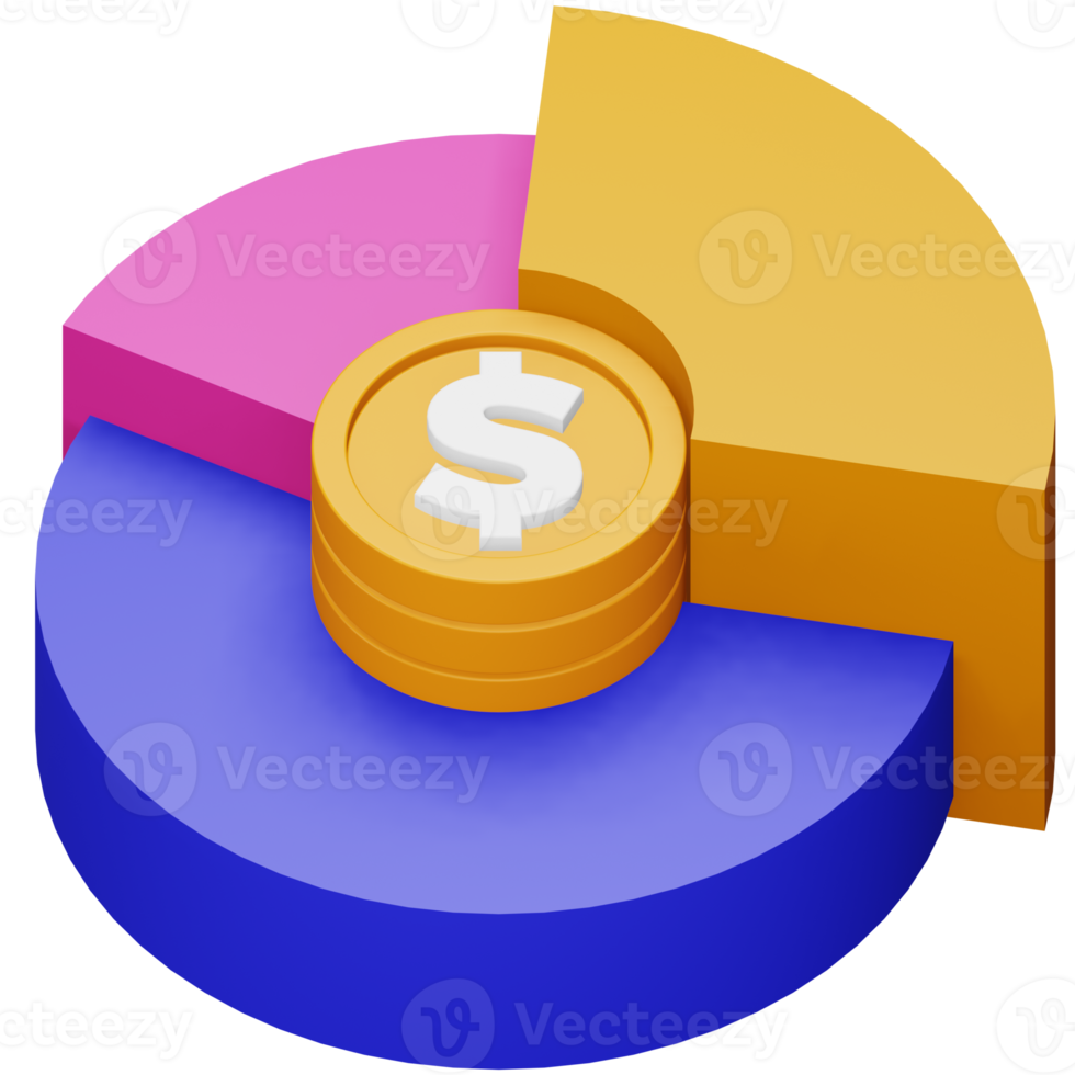 Asset allocation 3d rendering isometric icon. png