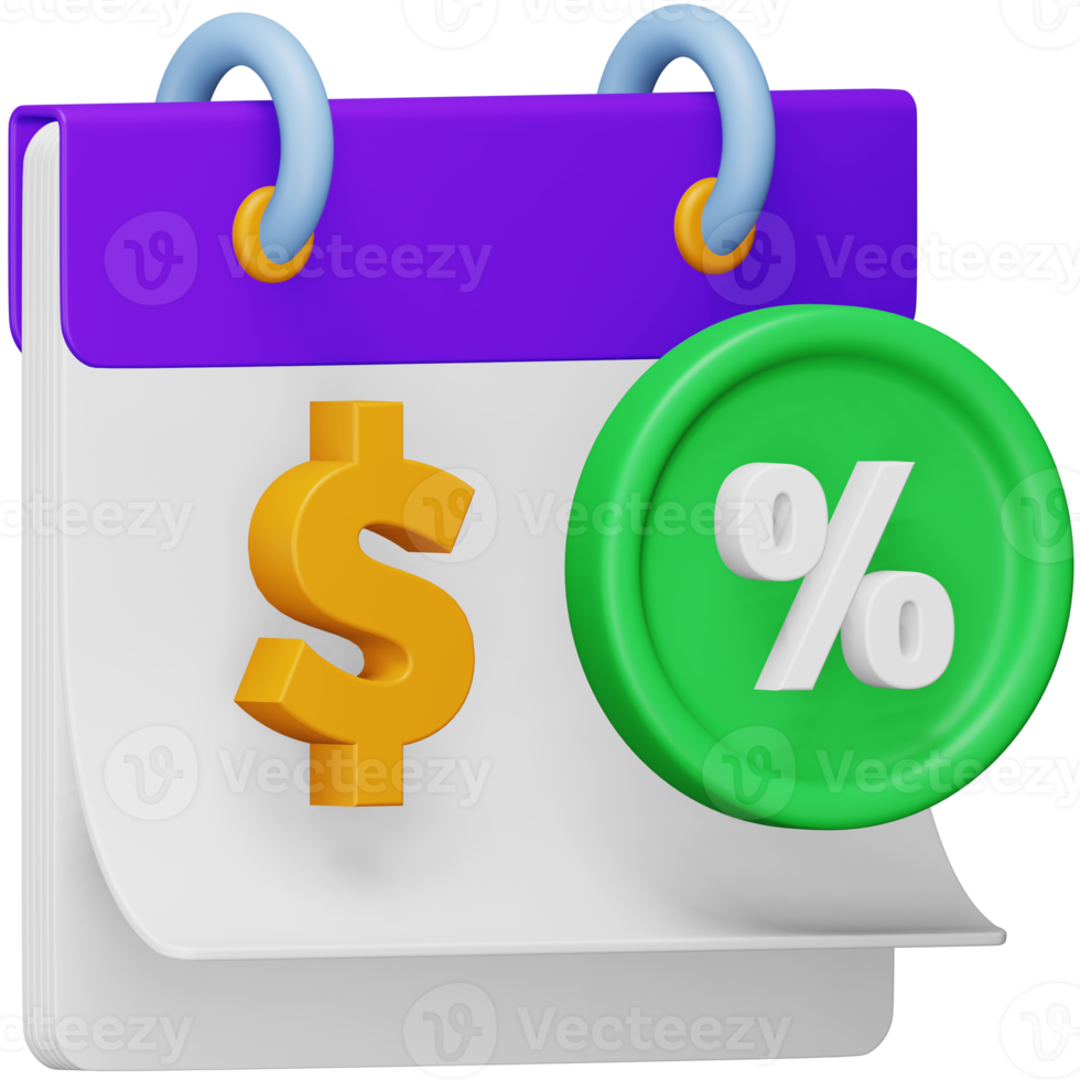 Annual percentage rate 3d rendering isometric icon. png