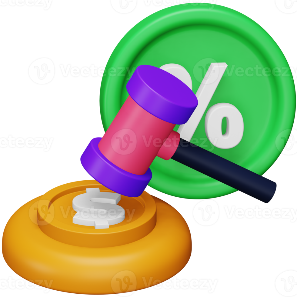 Auction market 3d rendering isometric icon. png