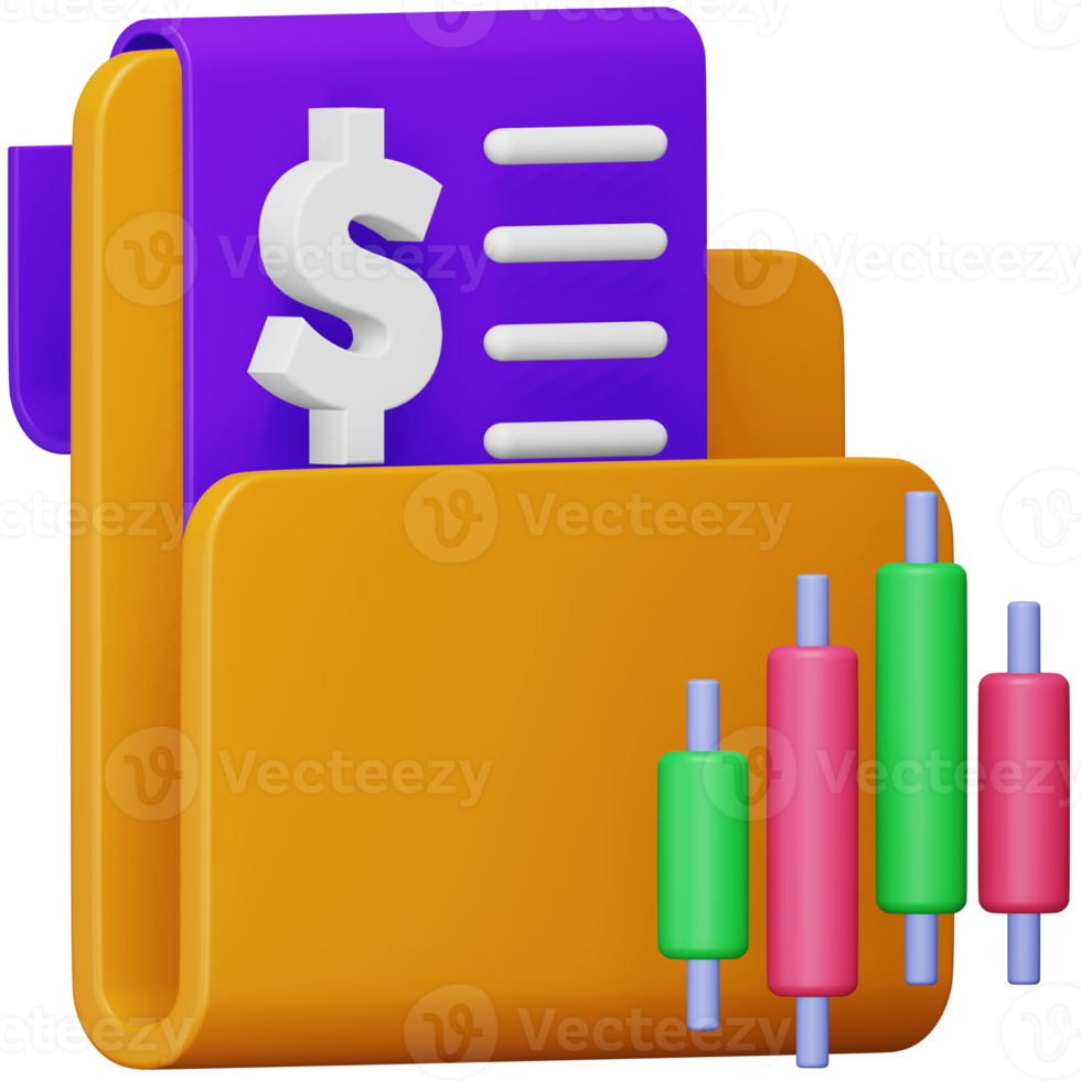 Financial portfolio 3d rendering isometric icon. png