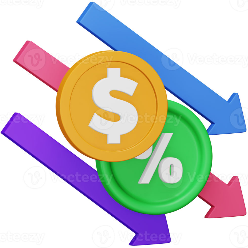 Expense ratio 3d rendering isometric icon. png