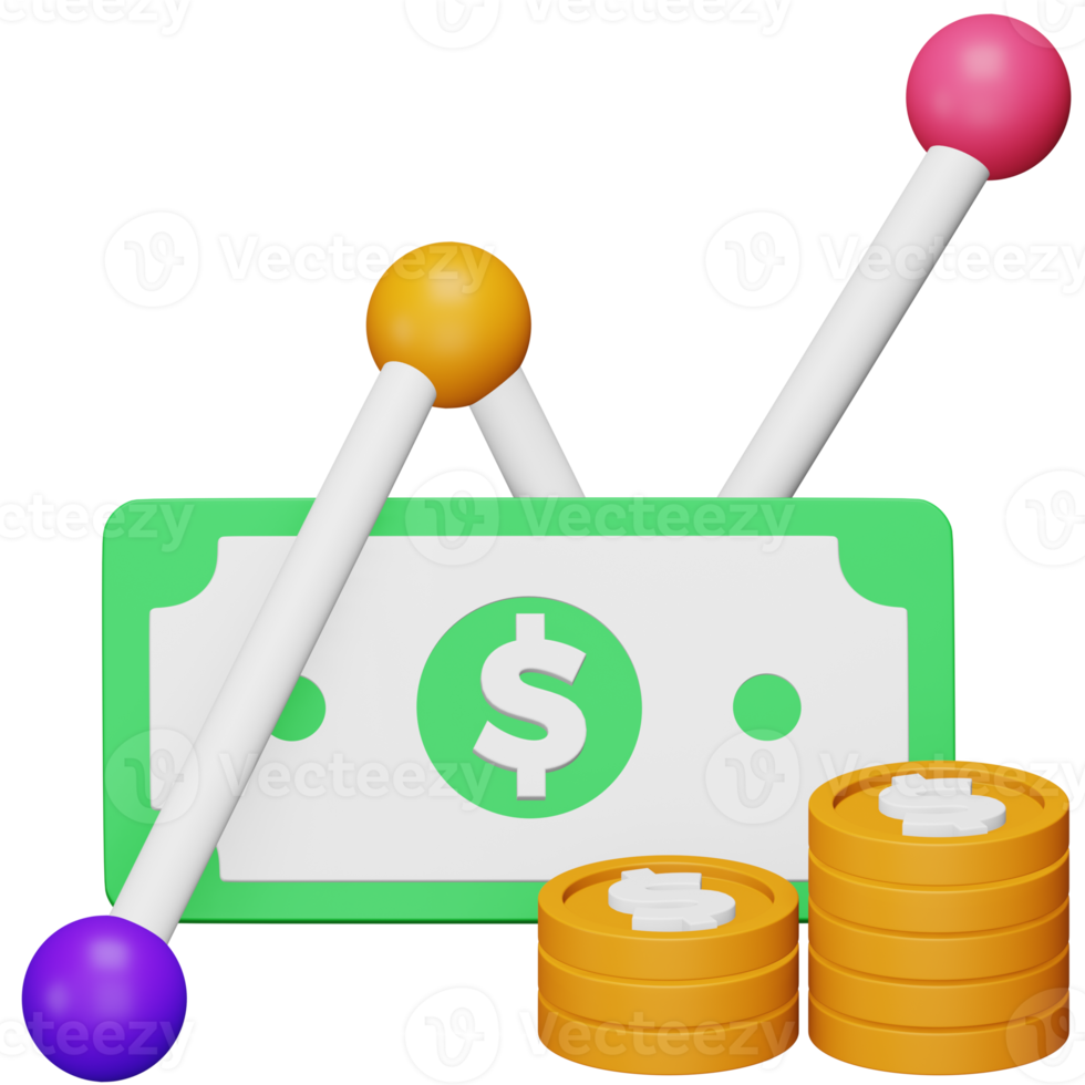 Value investing 3d rendering isometric icon. png