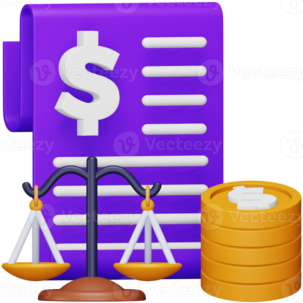 Balance sheet 3d rendering isometric icon. png