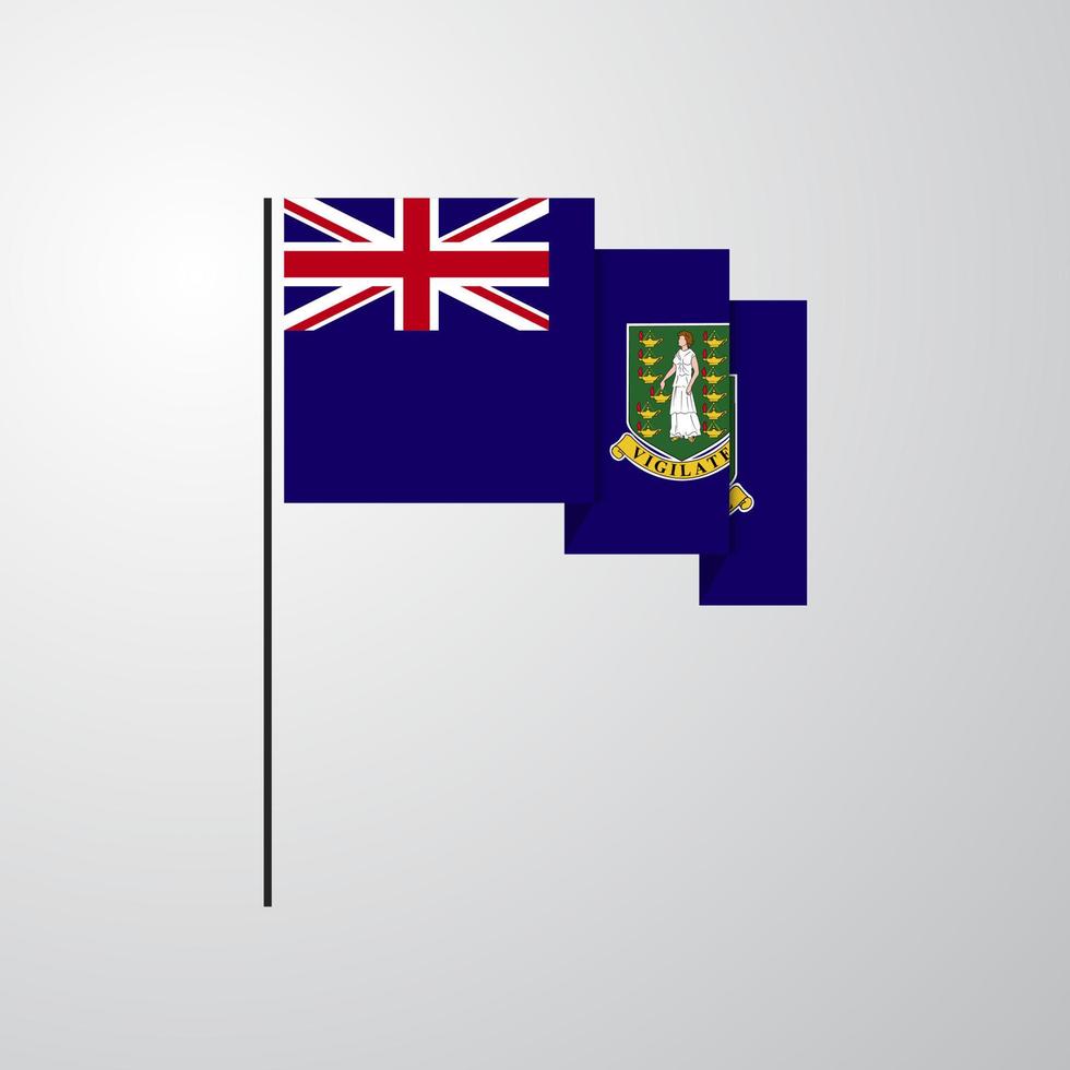 islas vírgenes reino unido bandera ondeante fondo creativo vector