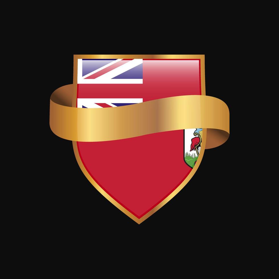 Bermuda flag Golden badge design vector