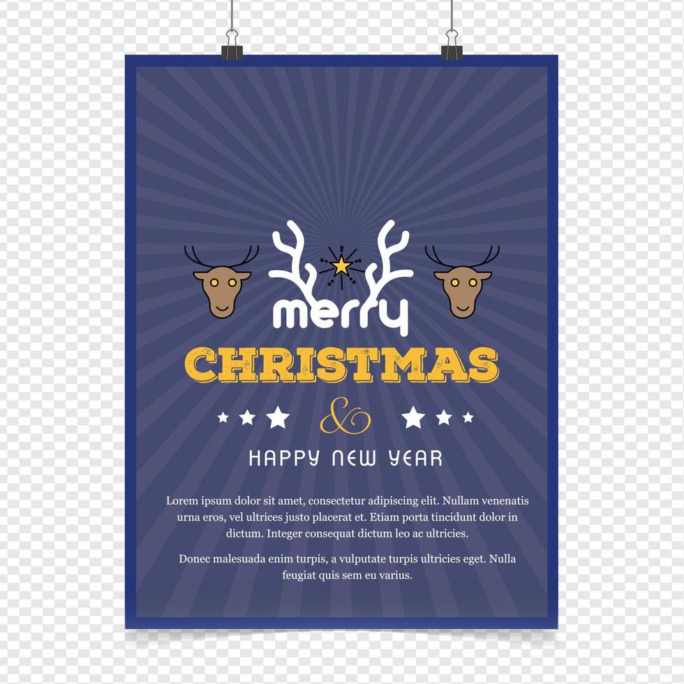 Merry Christmas card with creative design vector