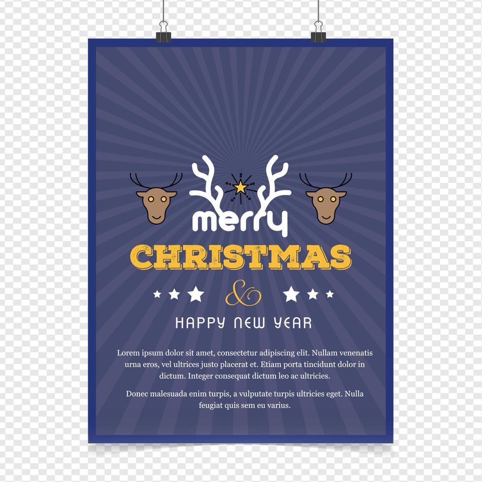 Merry Christmas card with creative design vector