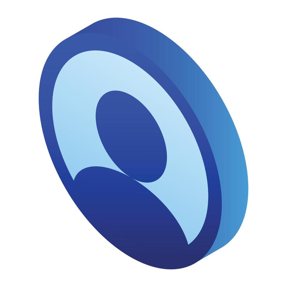 Blue man avatar icon, isometric style vector