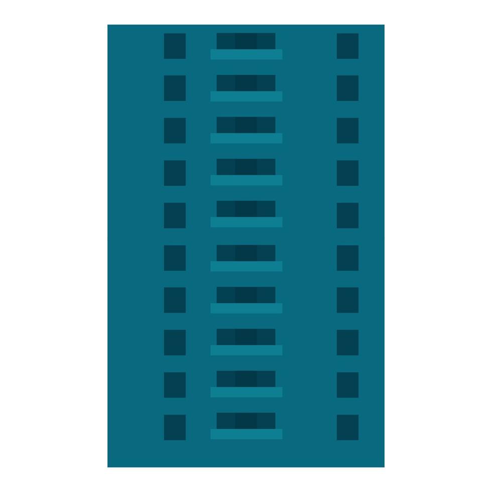 Abandoned city building icon, flat style vector