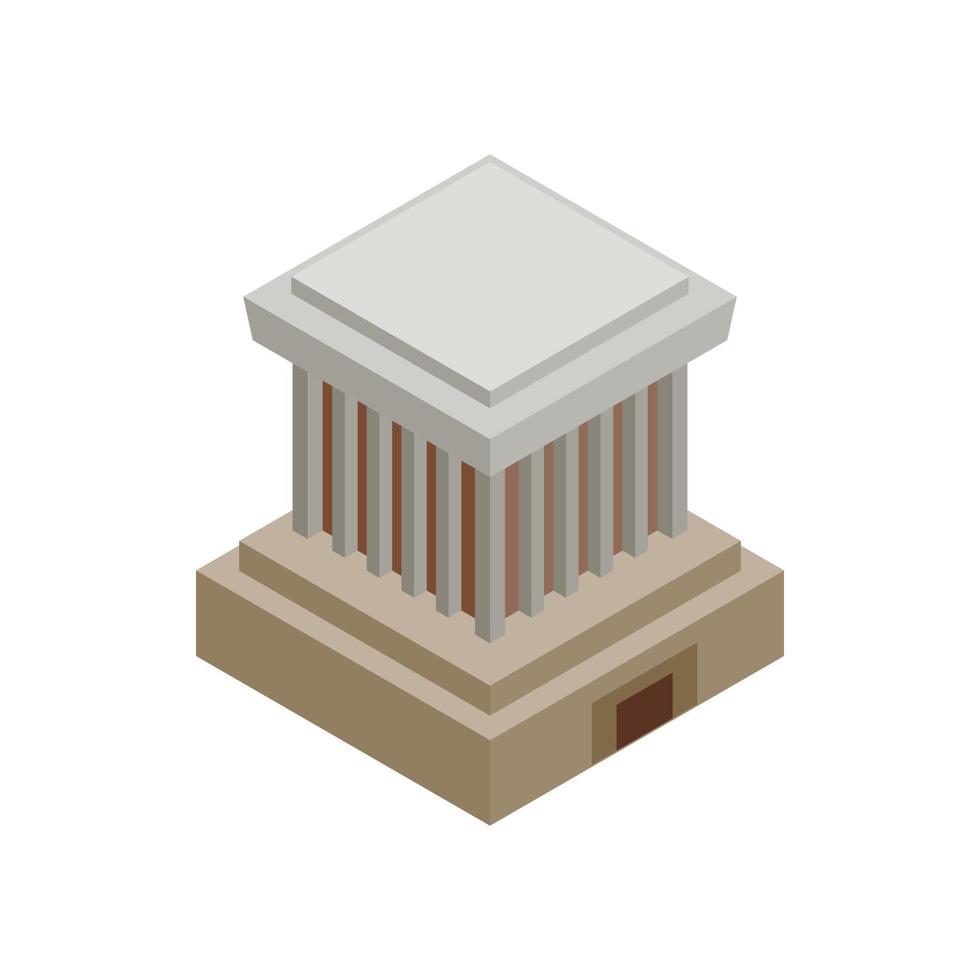 icono del mausoleo de ho chi minh, estilo isométrico 3d vector