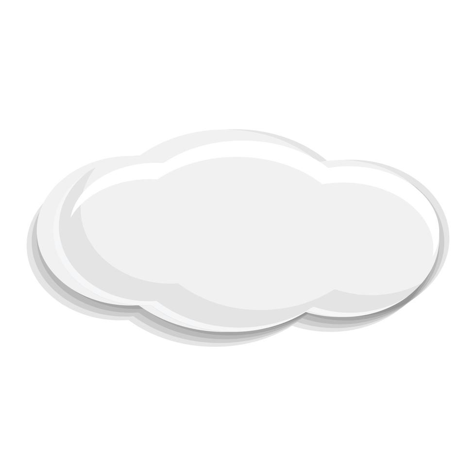 White cloud icon, cartoon style vector