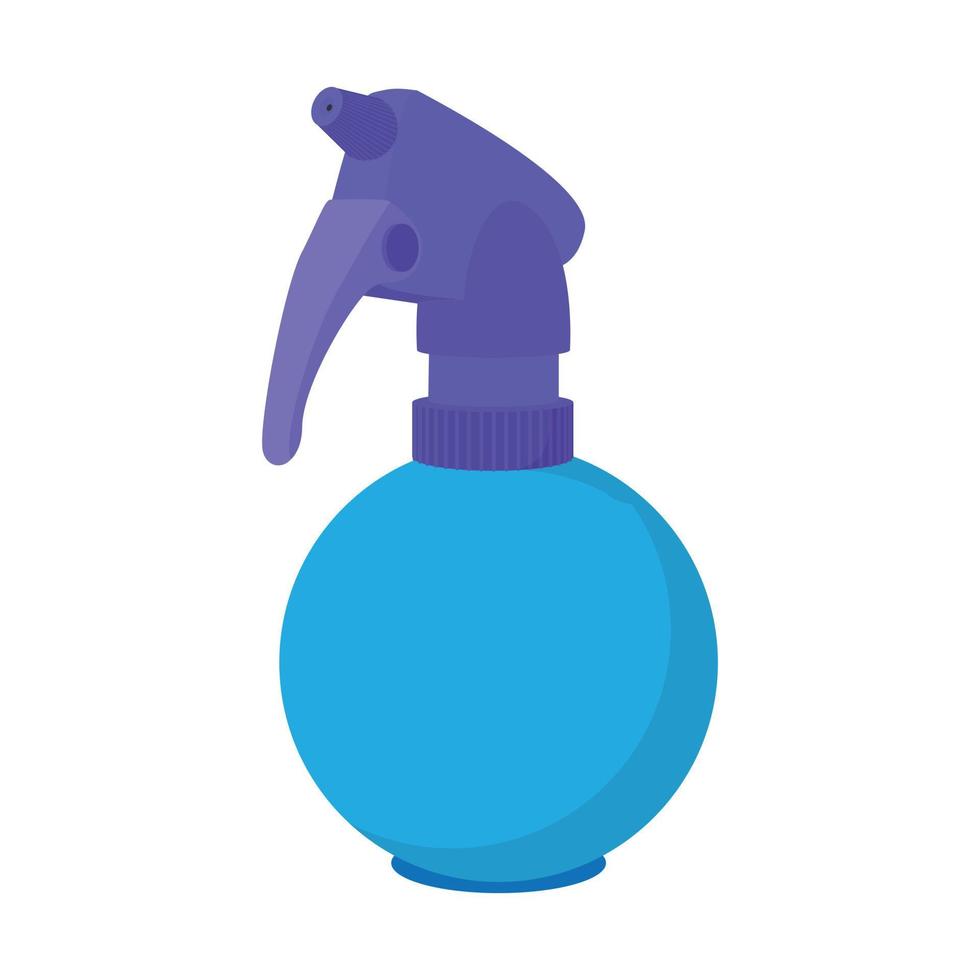 Blue plastic spray bottle cartoon icon vector