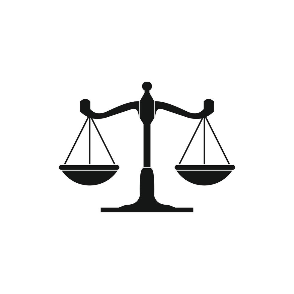 icono de escalas de justicia, estilo simple vector