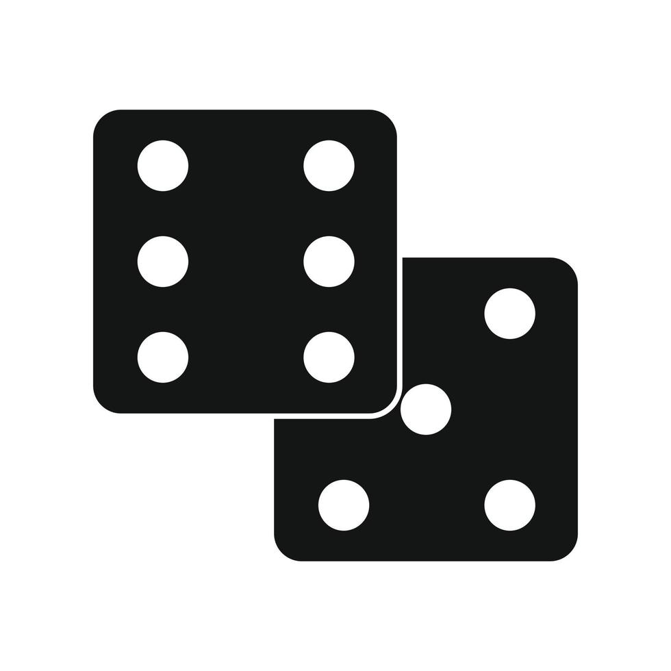 Dice black simple icon vector